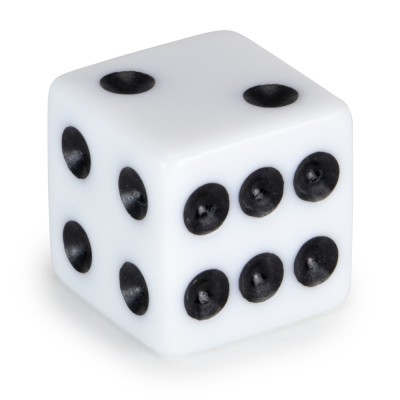Brybelly Dice, 5-Pack - 16mm D6 White with Black Pips   